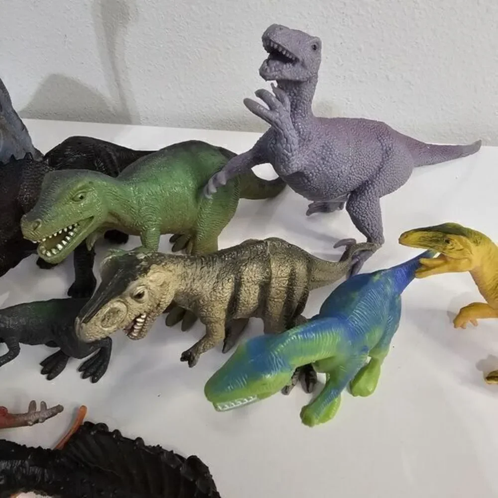 Dinosaur Toy Lot‎ of 21 Mixed Age Size & Make Hard Plastic Prehistoric